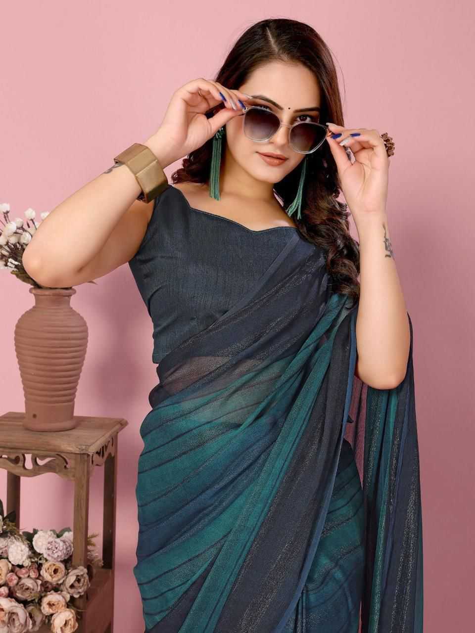 YNF NYLON RDM 738 SAREES WHOLESALE FANCY READY TO WEAR PRE DRAPED SAREES MANUFACTURER